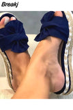 Sandals Women Heels Sandals with Wedges Shoes for Women Platform Sandals Summer Slippers Butterfly-knot Elegant Summer