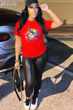 Summer Juicy Diamonds Print Tshirt Women Round Neck Short Sleeve Top Female Pattern Harajuku Tshirt 2023 New