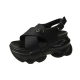 Breakj Dad Sandals Female 2023 Summer New Fashion Buckle Loose Platform Sandals Wear Roman Beach