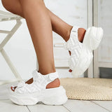 Women's White Chunky Sandals Summer 2023 New High Platform Wedges Shoes Woman Non Slip Thick Bottom Sandalias Mujer