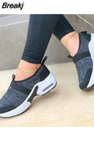 Mujer Women's Shoes 2023 Fashion Mesh Casual Sport Shoes Platform Wedge Sneakers Plus Size Flats Zapatillas