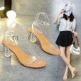 Trend Sandals for Women Jelly Crystal Heel Transparent Women's Sexy Transparent High Heels Summer Sandals High