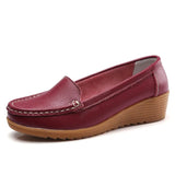 Women's Flats Genuine Leather Shoes Woman Casual Ladies Shoes Slip On Ballet Flats Women Walking Ladies Plus Size