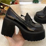 New Anti-skid Casual Thick Heel Slip-on Shoe Black Thick Heel Women's High Heels Lolita Style Sexy Women's Office