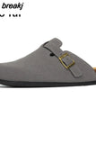 2023 New Buckle Cork Slipper Casual Women Solid Color Beach Outside Non-slip Closed Toe