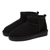 Snow Boot Style Short Mini Winter Sheepskin Boots Women Waterproof Natural Wool Ankle Boots Fur Lined Ankle Warm Flat