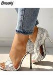 Women Summer Thin High Heels Buckle Peep Toe Gladiator Sandals Office Hollow Out Sandals Party Pumps Wedding Ladies