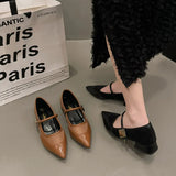 Breakj Women In The Autumn Of 2025 New French Pointed Light-Pointed Mary Jane Shoes With Thick