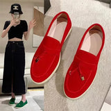 Spring Women's Casual Shoes Autumn Women Suede Leather Slip on Flat Shoes Comfortable Loafers Women Moccasins Walking