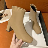 Boots Women High Heeled Short Boots Women Platform Shoes Pointed ToeAnkle Botas Large 42 Thin HeelSide zapatillas