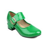 Women Pumps Lotita Mary Jane Shoes 2023 Plus Size 44 45 46 47 48 Patent Leather Round Heels Casual Spring Shoe Zapatos