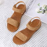 Summer Women's Sandals PU Hook Loop Woman Flat Shoes Open Toe Classic Ladies Sandals Casual Rome Soft Leather Beach