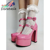 New Summer Cosplay Lolita Punk Elegant Women's Pumps High Heeled Mary Janes Large size Shoes Trendy Coloful