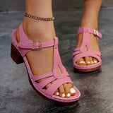 Breakj Summer New Women's High-Heeled Thick-Soled Sandals Large Size Fish Mouth Coarse Heel With Slope