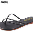 Slippers Women Summer Shoes Casual Flat Bottom Sandals Flip Flops Candy Color Indoor Outdoor Beach Slides Cross