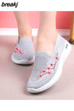 Women Sneakers Mesh Breathable Floral Comfort Mother Shoes Soft Solid Color Fashion Female Footwear Lightweight Zapatos De