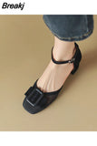 Bow Ladies Shoes with Medium Heels Sandals for Women Purple Closed Summer 2023 Clear Transparent Wholesale Korea Shoe
