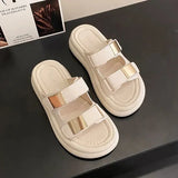 Shoes Woman 2024 Slippers Flat Platform Pantofle Luxury Slides New Rubber Designer Fashion PU Female Shoes Womens Slippers