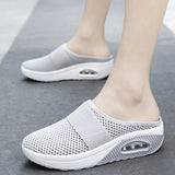 Summer Women Lightweight Mesh Sandals Fashion Wedges Outdoor Closed Toe Slippers Ladies Solid Slip On Shoes Casual