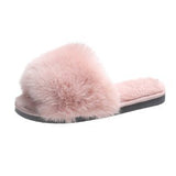 Slippers 2025 Long-Haired Slippers Women Wear Hairy Slippers Flat-Bottomed Autumn And