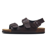 2023 New Summer Beach Cork Sandals Casual Women Outside Non-slip Black White Double Buckle Sandalias