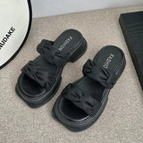 Shoes Woman 2024 Slippers Flat Platform Pantofle Luxury Slides New Rubber Designer Fashion PU Female Shoes Womens Slippers