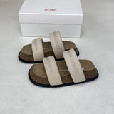 Open Toe Slippers Runway Beach Shoes For Women Slip On Flats Leisure Outwear White Platform Sandals Woman