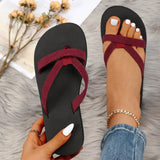 Women Summer Shoes Solid Color Flats Flip Flops Outdoor Sandals Home Basic Casual Footwear Bathroom Slippers Beach Shoes