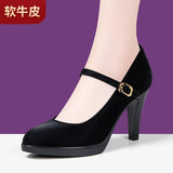 Model Catwalk Cheongsam High Heels Women's Waterproof Table Fine Heels Wine Red Pointed Shallow Mouth Professional Work