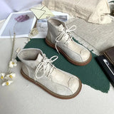Retro Suede Thick-Soled Big Head Doll Shoes Autumn Winter Handmade Casual Short Boots Women Boots Harajuku Ankle