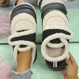 Keep Warm Lamb Wool Ankle Boots Women Non Slip Platform Cotton Padded Shoes Woman Flat Heel Plush Winter Boots