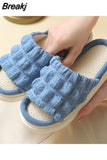 Seasons Home Slippers Women's Indoor and Outdoor Home Couples Spring and Autumn Home Thick Bottom Cotton Linen