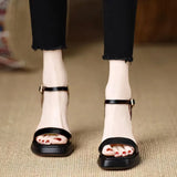 Breakj Summer Thick-Soled Women's Shoes With Fashion Square High Heels Coarse Heel Waterproof Table Barbie Powder Sandals