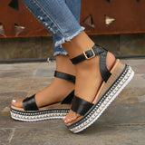 Women's Sandals Shoes 2023 Platform Elegant Summer Size 43 High-heeled Heel Sandal Female Woman Wedge Womens