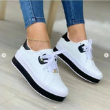 Breakj Spring And Summer New Women's Shoes Thick-Soled Shoes Lace Small White Shoes Low Casual Shoe Leather Large