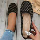 Breakj Size Summer Autumn New Flat Square Head Cover Foot Shallow Mouth Mother Shoes Casual Single