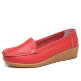 Women's Flats Genuine Leather Shoes Woman Casual Ladies Shoes Slip On Ballet Flats Women Walking Ladies Plus Size