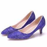 Queen Women Pumps Wedding Shoes Pointed Toe High Heels Cinderella