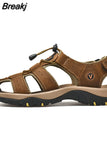 Leather Men Shoes Summer New Large Size Men's Sandals Men Sandals Fashion Sandals Slippers Big Size
