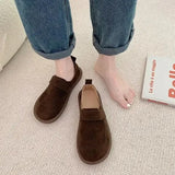 Woman Shoes Female Footwear Casual Sneaker Shallow Mouth Round Toe New Dress Moccasin Basic Lace-Up Flock Leisure Rubber