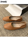 Shoes Women Female Ballet Square Toe Flat Heels Brand Shoes Slip On Casual Loafers Soft Moccasins Female Zapatillas