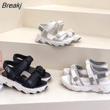 New Adjustable Hook Loop Chunky Sandals Female Wedges Shoes Platform Sport Sandals Womens Shoes Comfort Sneaker