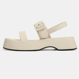 New Platform Sandals Women Fashion Solid Thick Sole Shoes for Women Comfortable Soft Sole Roman Sandals Casual Flat