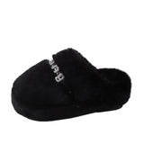 Breakj Head Half Slippers Women Wear 2023 New Autumn And Winter Home Thick Bottom Net Red Senior Sense Hair Hair