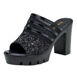 Thick-Heeled Fishmouth Fashionable Women Wearing Sandals And Slippers 2023 Summer Thick-Soled Waterproof Gauze Soft Leather