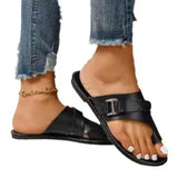 Breakj Summer New Large Size Women's Shoes Set Toe Fashion Flat With Casual Women's Cool