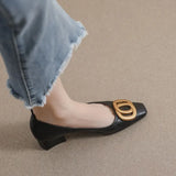 Women's Summer Footwear Square Heels Shoes for Woman 2023 Rhinestone Diamond with Medium Crystals Black Bride Toe Quick