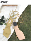 Fashion Women Sandals Low Heel Lace Up sandal Back Strap Summer Shoes Gladiator Casual Sandal Narrow Band zapatos mujer