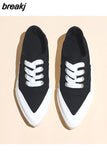 New Women Canvas Sport Casual Shoes Spring Flats Sneakers Running Shoes Ladies Shoes Loafers Pointed Toe Mujer Zapatos