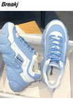 Women's Shoes Sneakers Sports Female Footwear Pink Athletic Lace Up High on Platform Free Shipping Offer Original Vulcanized
